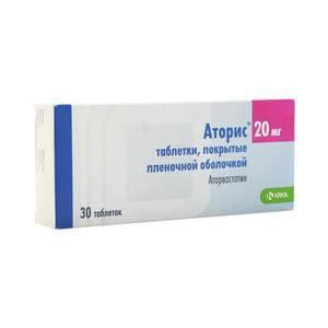 Аторис Таблетки покрытые оболочкой 20 мг 30 шт