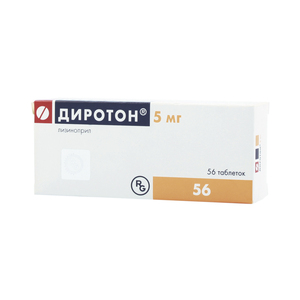 Диротон Таблетки 5 мг 56 шт