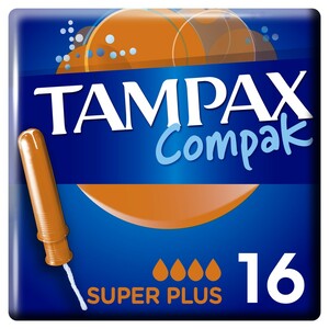 цена Tampax Compak Super Plus Тампоны гигиенические с аппликатором 16 шт
