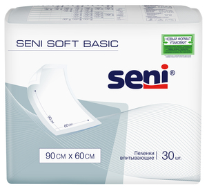 Seni Soft Basic Пеленки 60 х 90 30 шт пеленки гигиенические впит seni soft normal 90x60 cм 30 шт