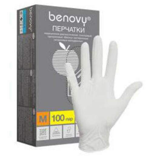 Benovy Перчатки смотровые нитриловые нестерильные размер M 100 пар