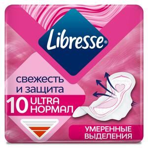 Libresse Ultra Normal Прокладки с мягкой поверхностью 10 шт libresse invisible ultra normal clip прокладки 10 шт