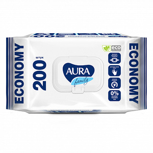 Aura Влажные Салфетки для всей семьи освежающие 200 шт aura влажные салфетки family освежающие xl для всей семьи с витаминным комплексом 120 шт