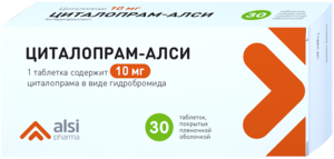 Циталопрам-АЛСИ Таблетки покрытые пленочной оболочкой 10 мг 30 шт цена и фото