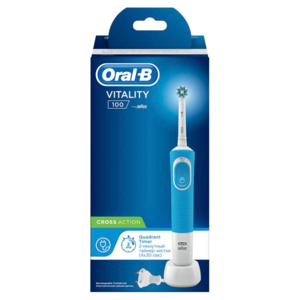 цена Oral-B Щетка зубная электрическая Vitality D100.413.1 PRO CrossAction Blue 1 шт