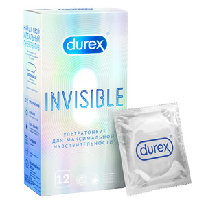 Durex Invisible Презервативы ультратонкие 12 шт цена и фото