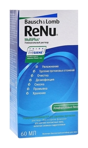 ReNu MultiPlus Раствор для контактных линз 60 мл раствор для контактных линз deniq universal 60 мл
