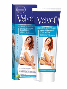 Velvet Крем для депиляции замедляющий рост волос 100 мл крем для депиляции замедляющий рост волос шелком и экстрактами папайи и ананаса velvet 100 мл