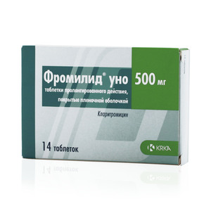 Фромилид уно Таблетки с пролонгированным высвобождением покрытые пленочной оболочкой 500 мг 14 шт 38298