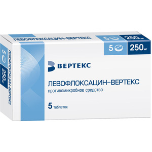 Левофлоксацин Таблетки покрытые пленочной оболочкой 250 мг 5 шт