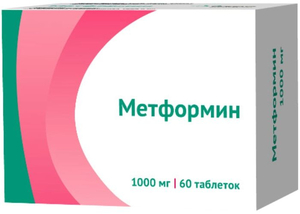 Метформин Лонг Таблетки с пролонгированным высвобождением 1000 мг 60 шт
