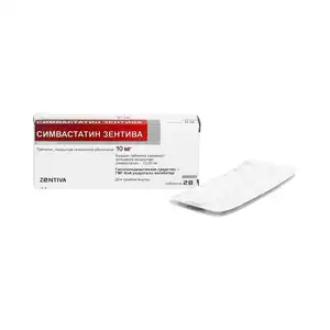 Симвастатин-Зентива таблетки покрытые оболочкой 10мг N28