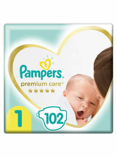 Pampers Premium Care Newborn 1 Подгузники 2-5 кг 102 шт