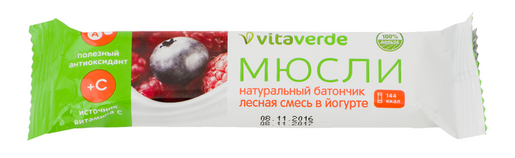 Vitaverde Батончик мюсли в йогурте лесная смесь 30 г