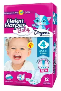 Helen Harper Baby подгузники макси 7-18 кг 12 шт