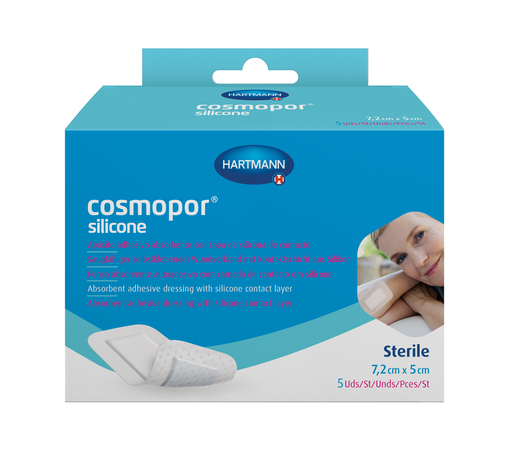 Hartmann Cosmopor Silicone Повязка послеоперационная стерильная 7,2 см х 5 см 5 шт