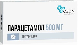 Парацетамол-Озон Таблетки 500 мг 10 шт парацетамол табл 500 мг 10 озон