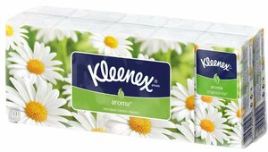 Kleenex Платки носовые бумажные ароматизированные ромашка 10 х 10 шт 41668