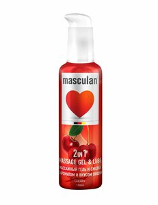Masculan 2 в 1 Гель-смазка массажный с ароматом и вкусом вишни 130 мл гель смазка masculan massage gel