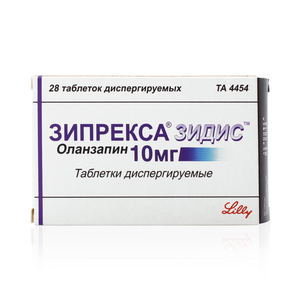 Зипрекса Зидис таблетки диспергируемые в полости рта 10 мг 28 шт