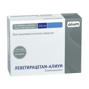 Леветирацетам-Алиум Таблетки 250 мг 30 шт глево таблетки покрытые оболочкой 500 мг 10 шт