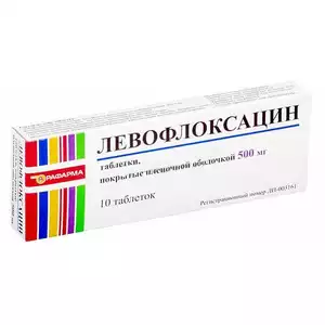 Левофлоксацин Таблетки покрытые пленочной оболочкой 500 мг 10 шт