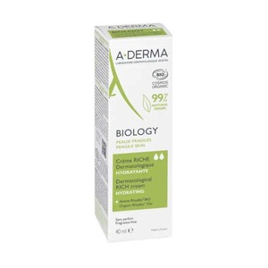 A-Derma Biology Крем насыщенный увлажняющий дерматологический для хрупкой кожи 40 мл a derma крем hydralba uv насыщенный увлажняющий 40 мл