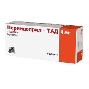 Периндоприл-ТАД Таблетки 4 мг 30 шт периндоприл изварино таблетки 4 мг 30 шт