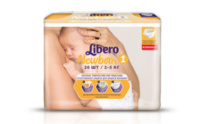 Libero Newborn подгузники 2-5 кг 26 шт