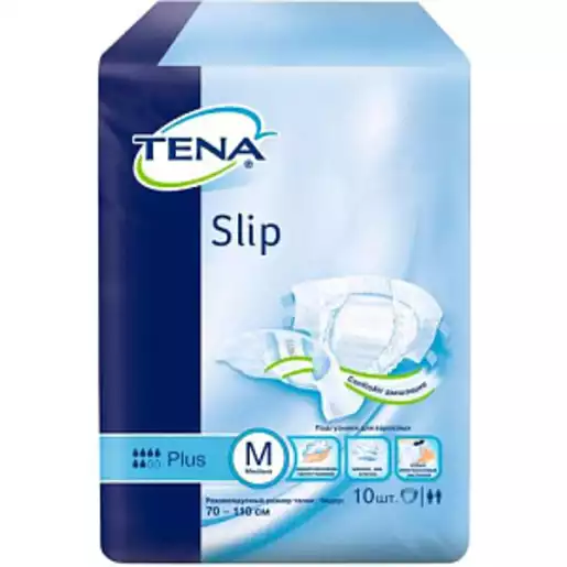 Tena Slip Plus Подгузники для взрослых дышащие размер M 10 шт