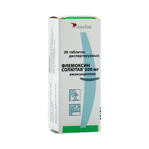 Флемоксин Солютаб Таблетки диспергируемые 500 мг 20 шт флемоксин солютаб таб дисперг 125мг 20