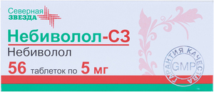 Небиволол-СЗ Таблетки 5 мг 56 шт небиволол канон таб 5мг 56