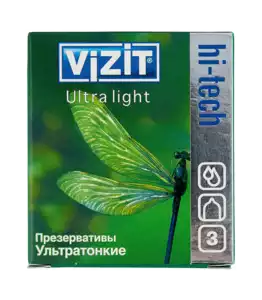 Vizit Hi-Tech Ultra Light Презервативы ультратонкие 3 шт