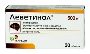 Леветинол Таблетки покрытые пленочной оболочкой 500 мг 30 шт