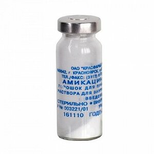 Амикацин Порошок для приготовления Раствора для внутривенного и внутримышечного введения 1 г 1 шт