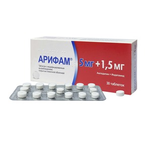Арифам Таблетки с модифицированным высвобождением покрытые пленочной оболочкой 5 мг + 1,5 мг 30 шт