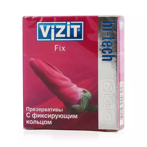 Vizit Hi-Tech презервативы с кольцом 3 шт