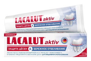 Lacalut Aktiv White Паста зубная 75 мл набор зубных паст lacalut aktiv защита десен и снижение чувст ти 75мл white