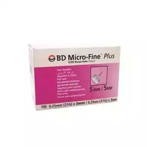 BD Micro-Fine Plus Иглы одноразовые 31g 0,25 х 5мм 100 шт