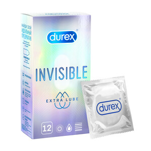 Durex Invisible Extra Lube Презервативы 12 шт цена и фото