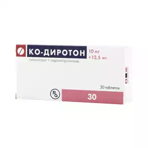 Ко-Диротон Таблетки 10 мг + 12,5 мг 30 шт