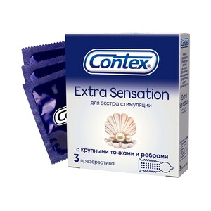 Contex Extra Sensation Презервативы 3 шт презервативы contex контекс extra sensation с крупными точками и ребрами 3 шт