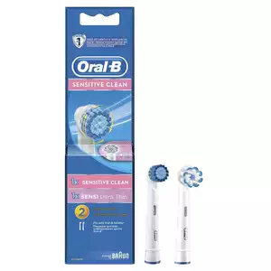 Oral-B Насадки сменные для электрических зубных щеток Sensi Ultrathin и Sensitive Clean для бережной чистки 2 шт