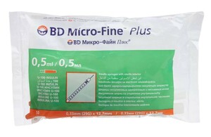 BD Micro-Fine Plus U-100 Шприцы 0,5 мл 29G 0,33 х 12,7 мм 10 шт 50 шт корт медицинская игла для инъекций с тупым наконечником микро канюла от 18 г до 30 г простые концы зубчатые иглы для эндоскопической игл