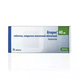 Аторис Таблетки покрытые оболочкой 40 мг 30 шт