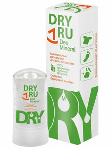 Dry ru Deo Mineral Дезодорант минеральный для всех типов кожи 60 г секреты лан минеральный дезодорант для тела crystal для всех типов кожи 60 г