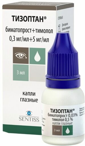 Тизоптан Капли глазные 0,3 мг/мл + 5 мг/мл флаконы 3 мл