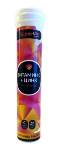 Superum витамин С + цинк Таблетки шипучие 20 шт цена и фото