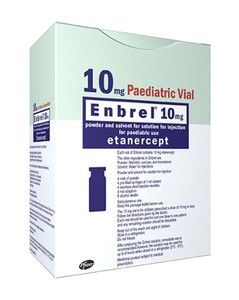 Энбрел Лиофилизат для приготовления раствора для подкожного введения + растворитель 10 мг 4 шт