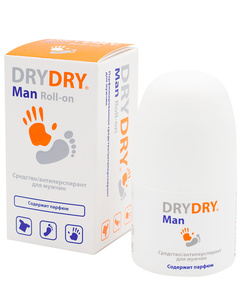 Dry Dry Man Roll-on дезодорант от потоотделения для мужчин 50 мл антиперспирант dryru sensitive при обильном и нормальном потоотделении 50 мл 2 шт